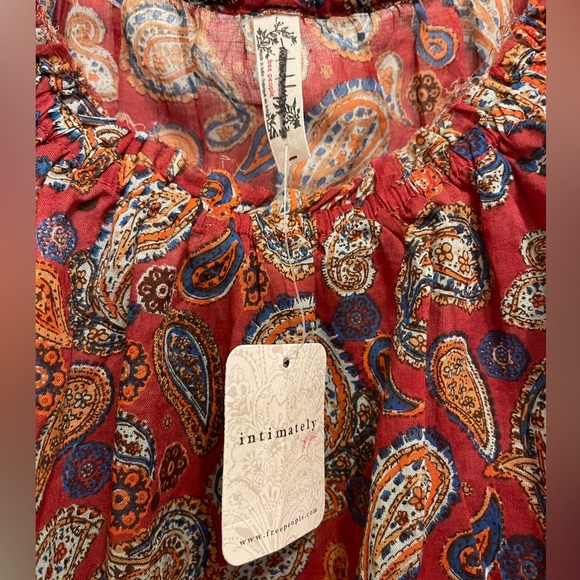 NWT FREE PEOPLE Sundown Paisley Bodysuit in Rust Size Medium - Picture 6 of 8